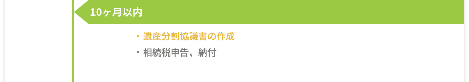 10ヶ月以内 -［遺産分割協議書の作成、相続税申告・納付］
