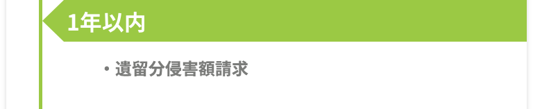 1年以内 -［遺留分侵害額請求］